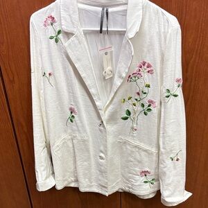 Anthropologie Cream Textured Blazer